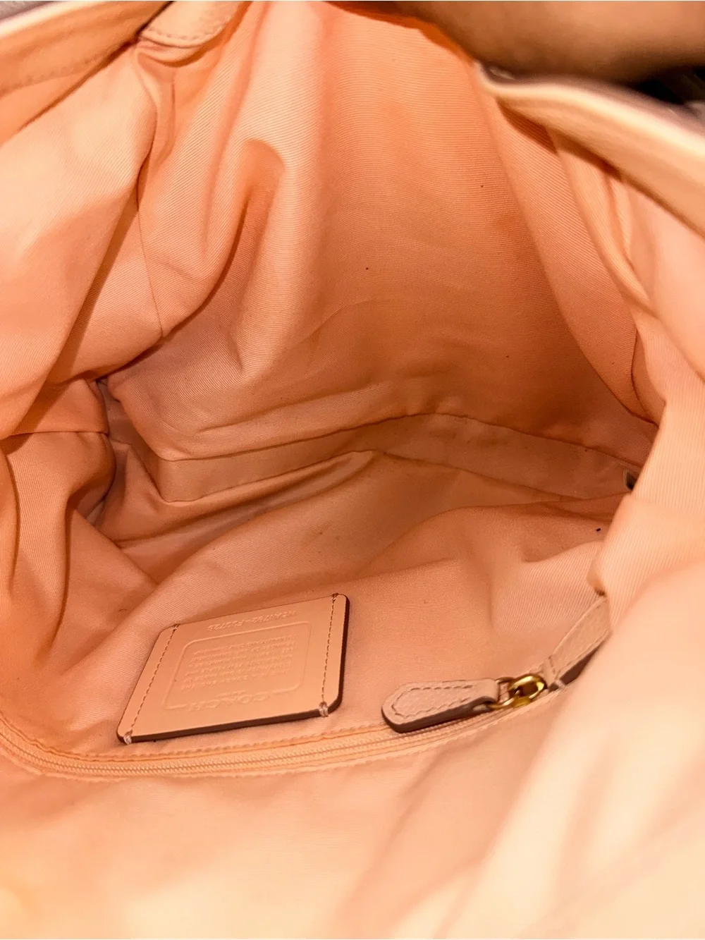 Coach Edie 42 Horse and Carriage embossed Hobo Bag in Blush Pink